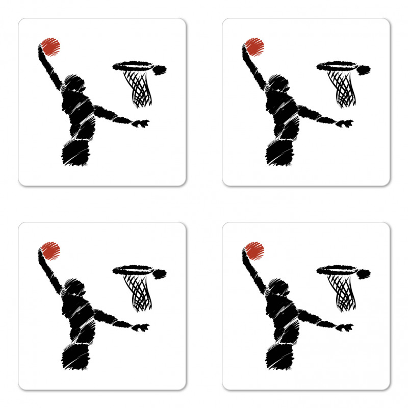 Basketball Player Artwork Coaster Set Of Four