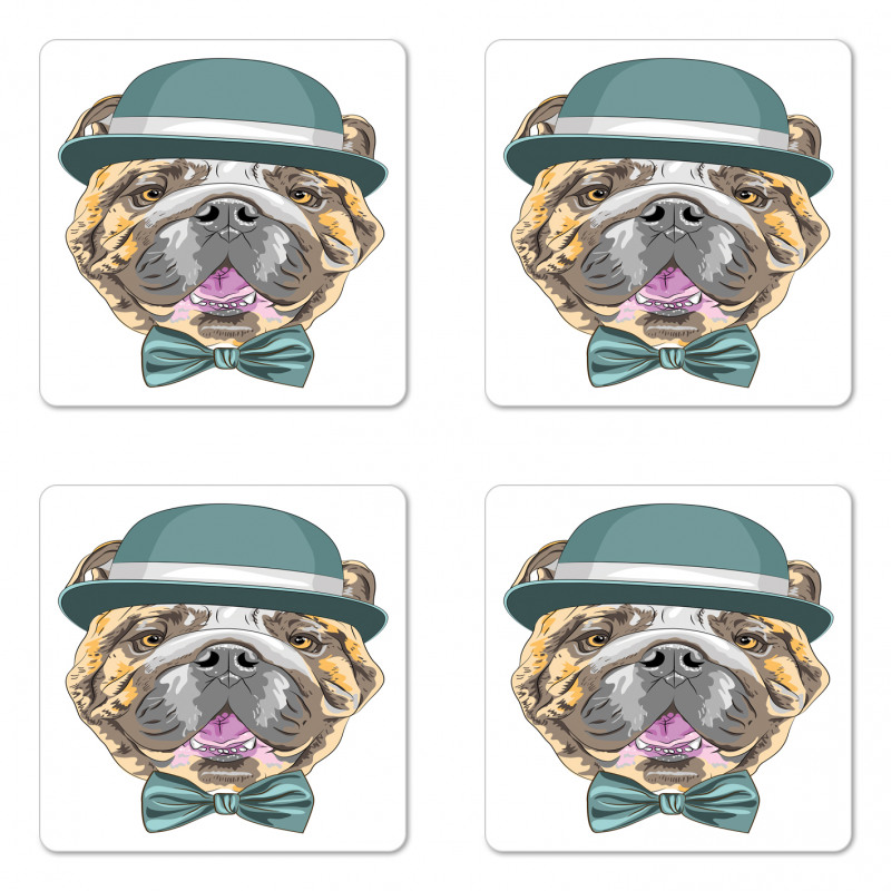 Dog in a Hat Coaster Set Of Four