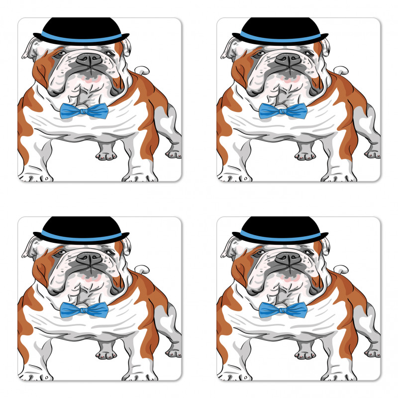 Hipster Dog Coaster Set Of Four