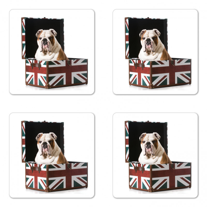 Patriotic Dog Coaster Set Of Four