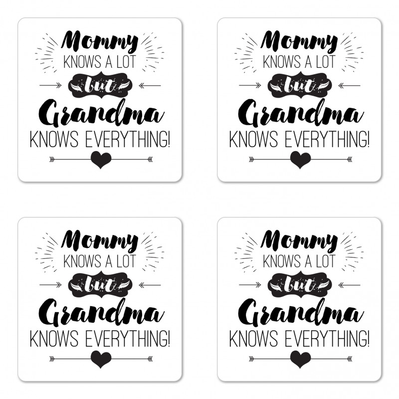 Arrows and Heart Motif Coaster Set Of Four