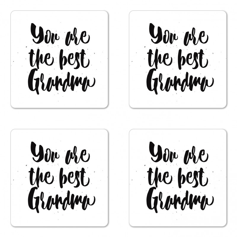 Black and White Words Coaster Set Of Four