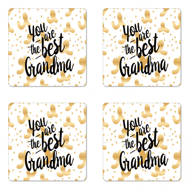 Beige Dots and Swirls Coaster Set Of Four