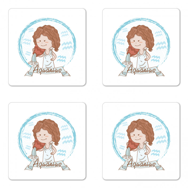 Girl with a Bucket Coaster Set Of Four