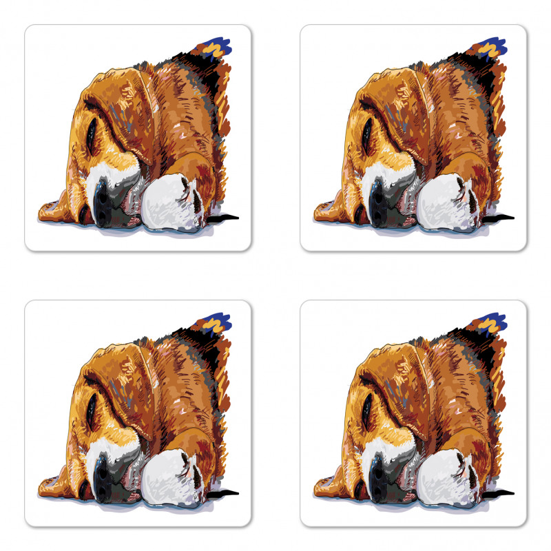 Sleeping Puppy Coaster Set Of Four