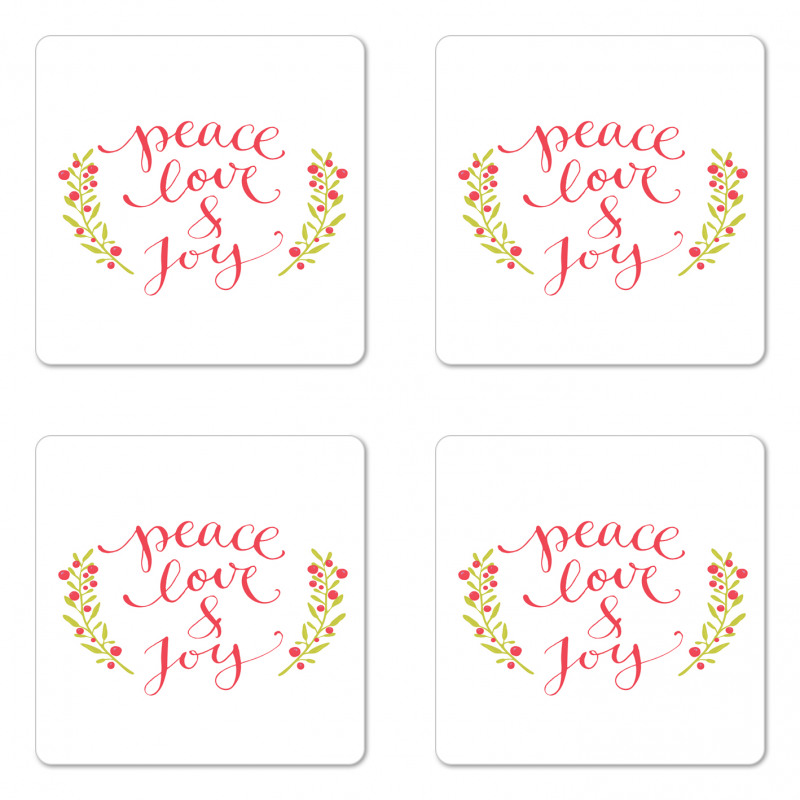 Peace Love Joy Berries Coaster Set Of Four