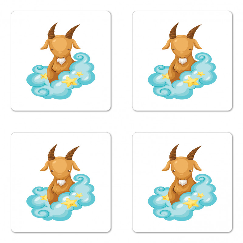 Cartoon Goat Coaster Set Of Four