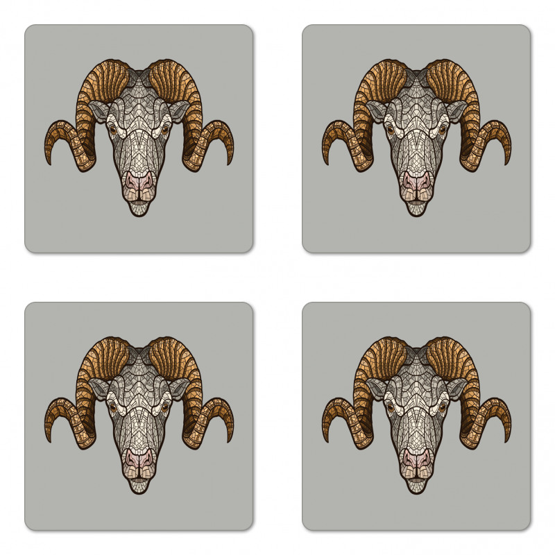 Ram Horns Coaster Set Of Four