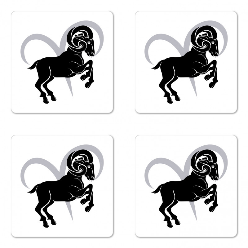 Ram Silhouette Coaster Set Of Four