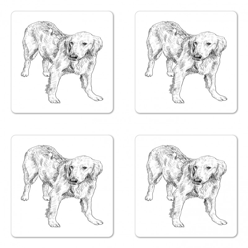 Young Dog Art Coaster Set Of Four