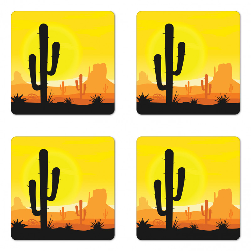 Plants in West Desert Coaster Set Of Four