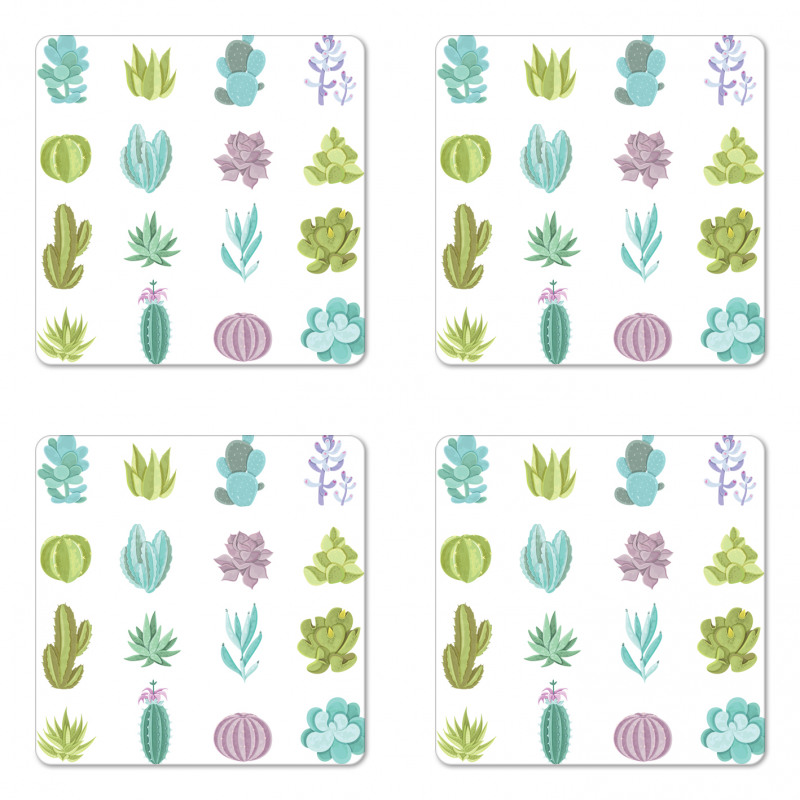 Tropical Desert Plants Coaster Set Of Four