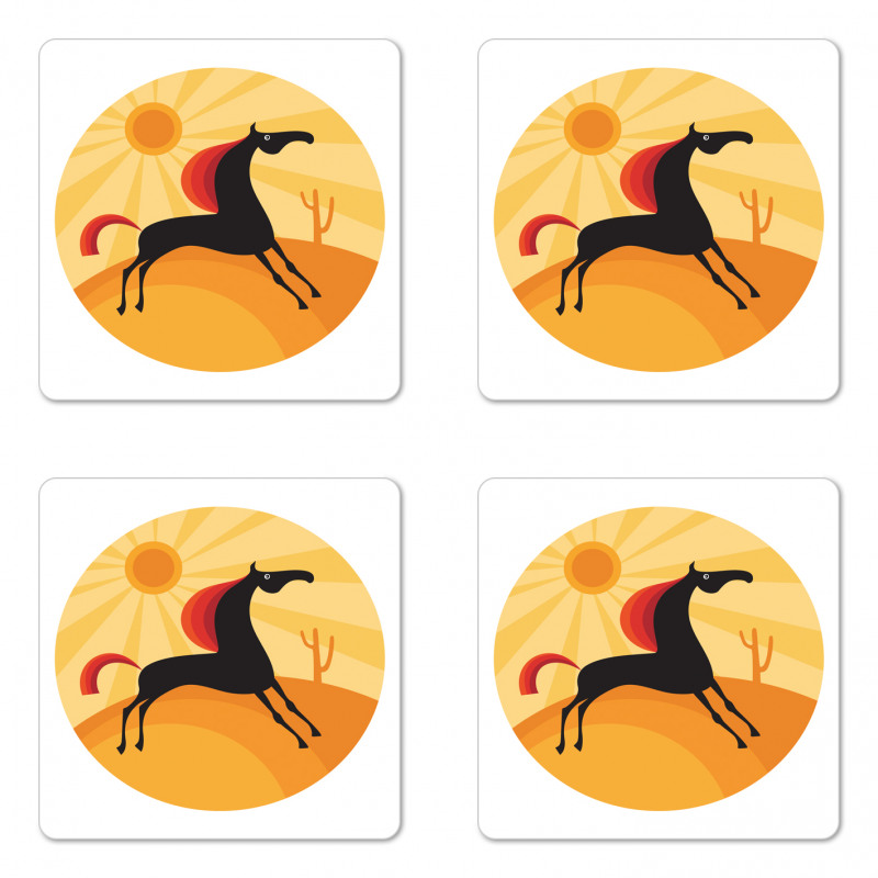 Abstract Animal Desert Coaster Set Of Four