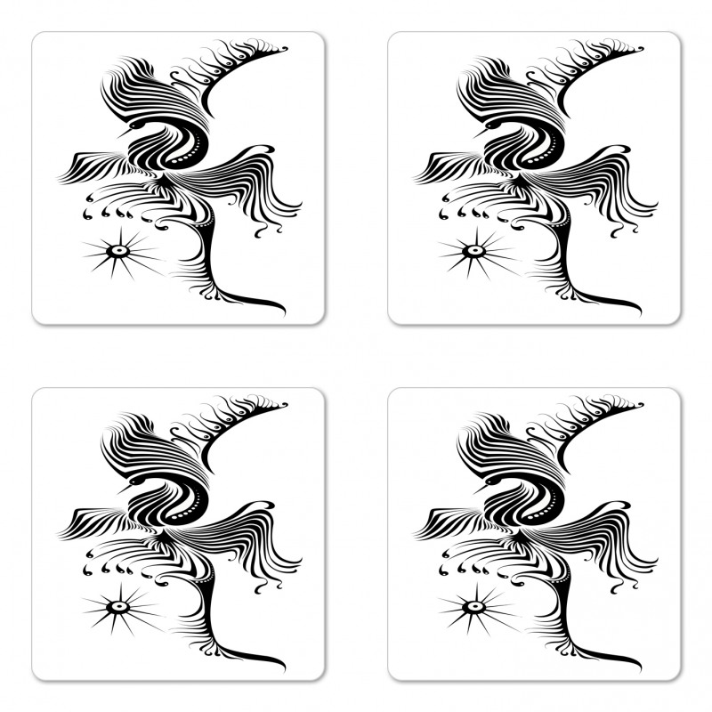 Abstract Phoenix Design Coaster Set Of Four