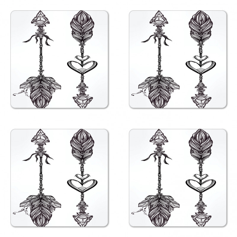 Monochrome American Arrows Coaster Set Of Four