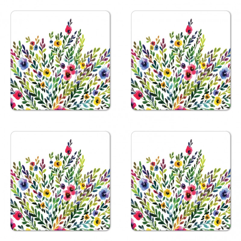 Burgeoning Nature Theme Coaster Set Of Four