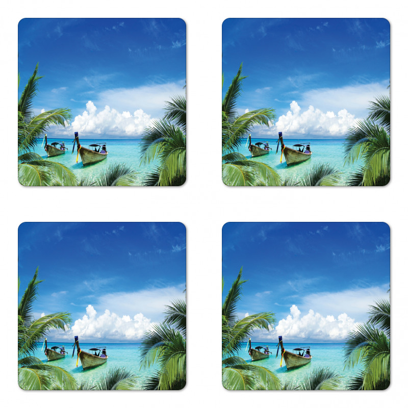 Palm Beach Fishing Boats Coaster Set Of Four