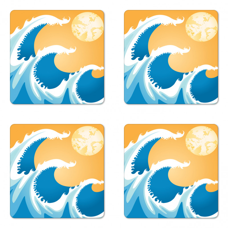 Huge Sea Waves Summer Coaster Set Of Four