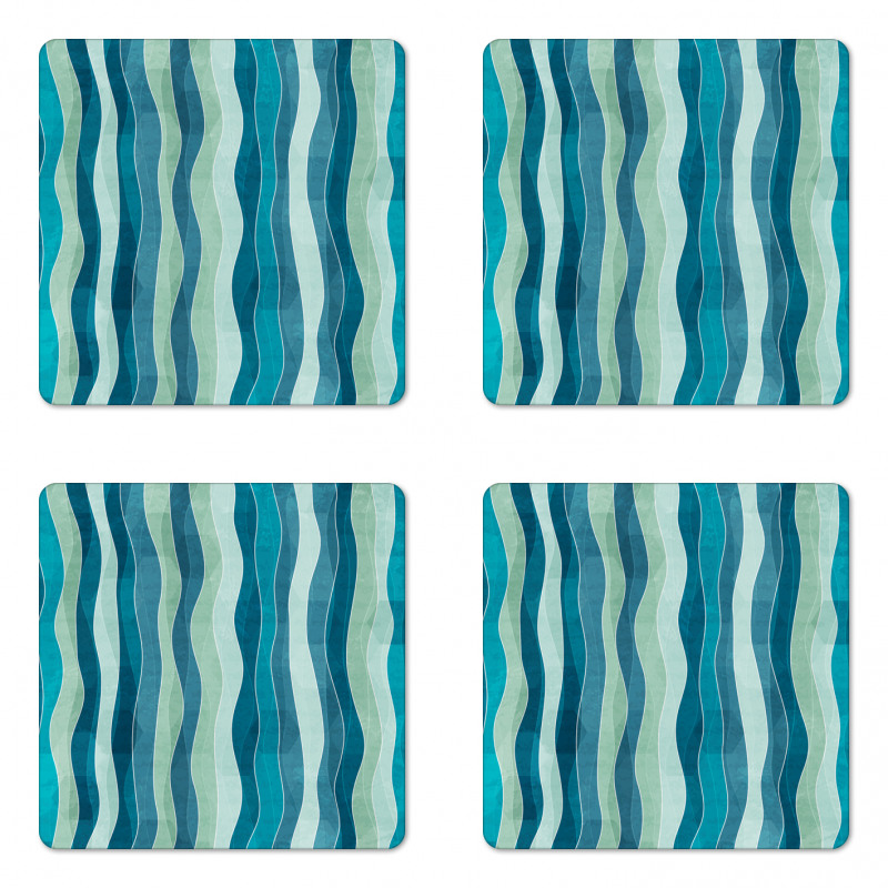 Grunge Wave Pattern Coaster Set Of Four