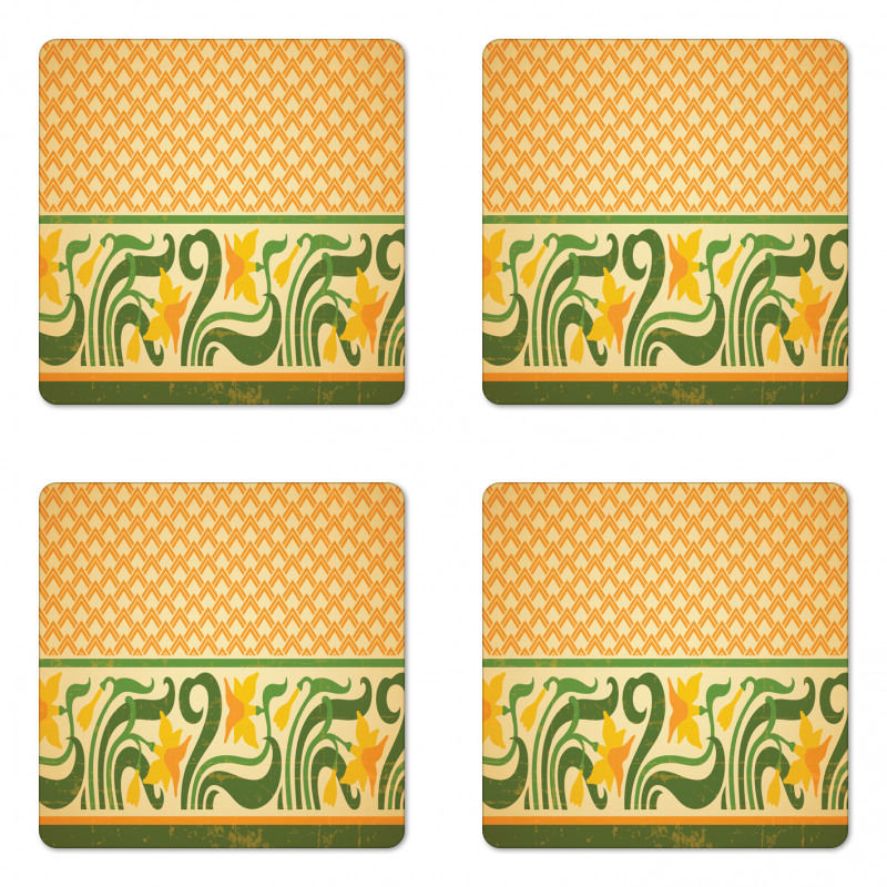 Ornate Daffodils Coaster Set Of Four