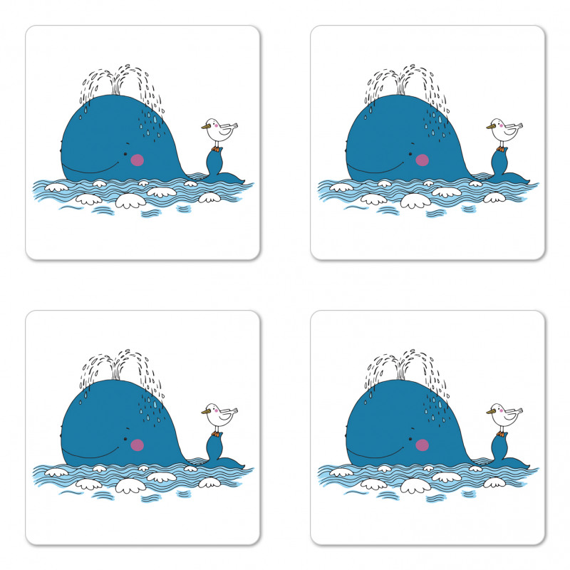 Sea Mammal with Seagull Coaster Set Of Four