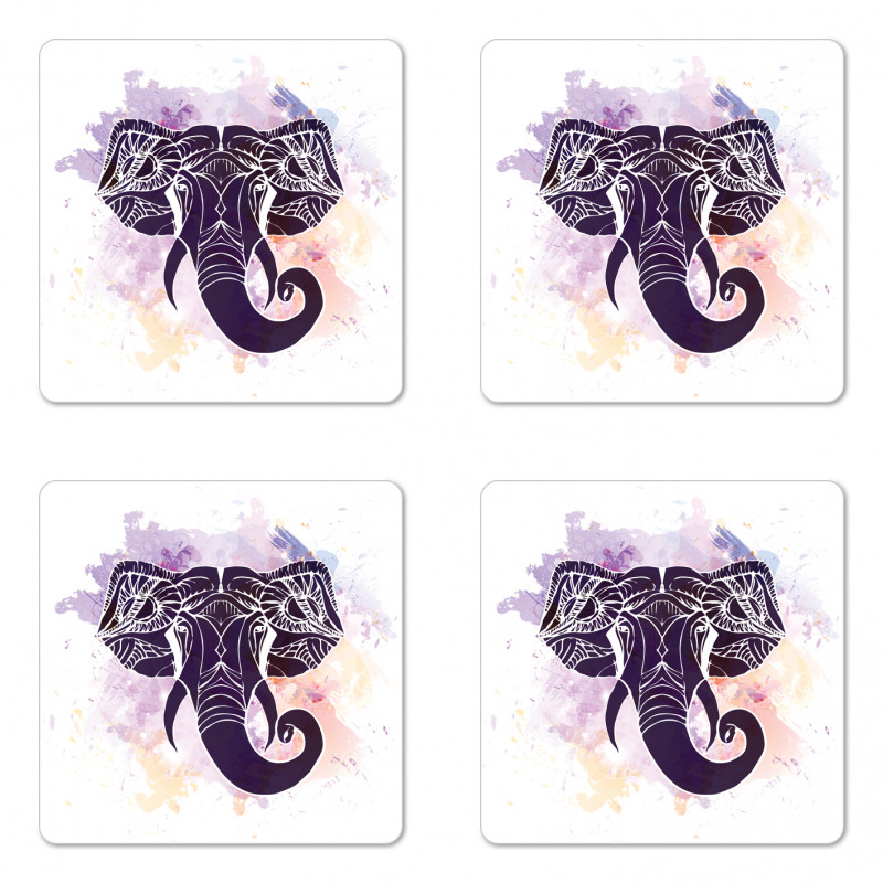 Watercolor Elephant Coaster Set Of Four