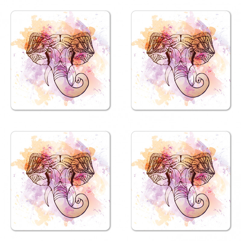 Oriental Wisdom Figure Theme Coaster Set Of Four