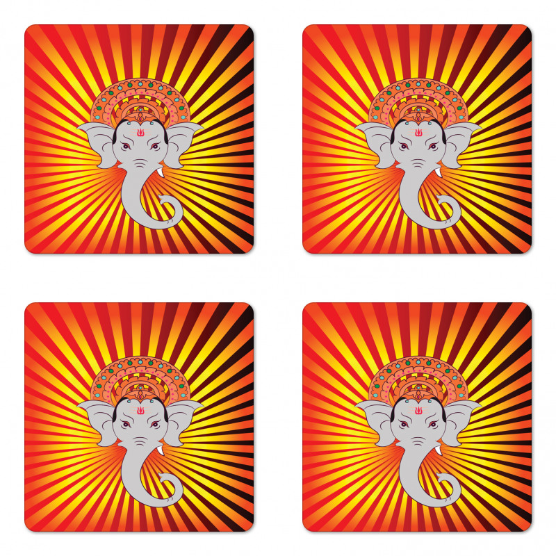 Retro Figure Mandala Coaster Set Of Four