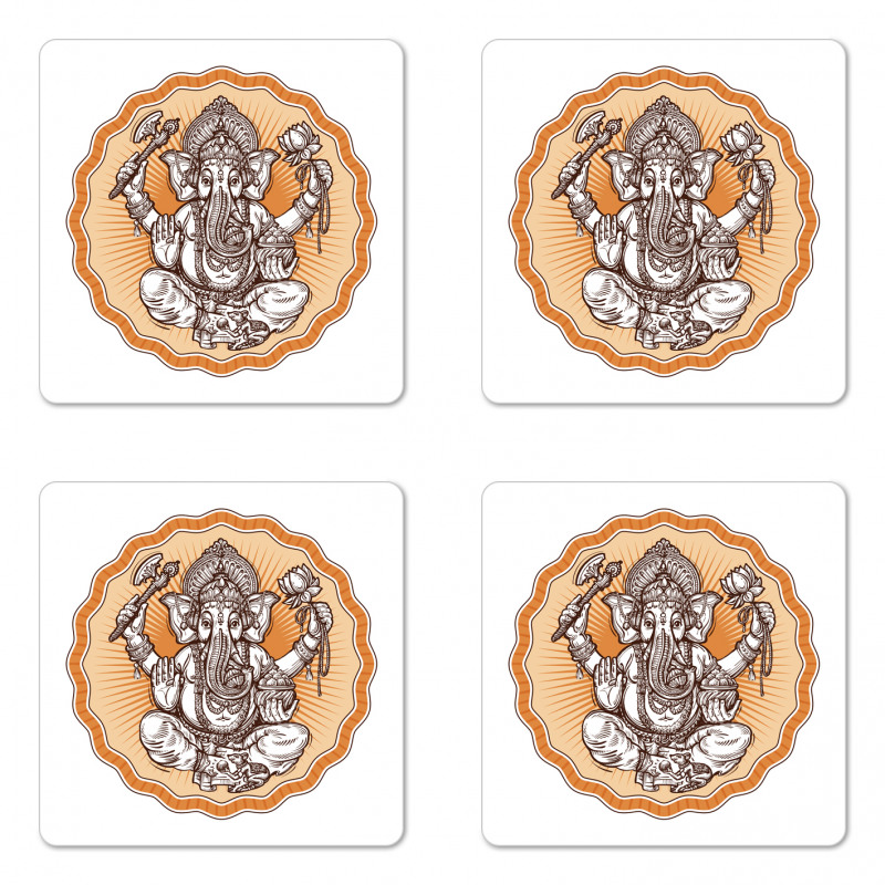 Flower Hippie with Animal Coaster Set Of Four