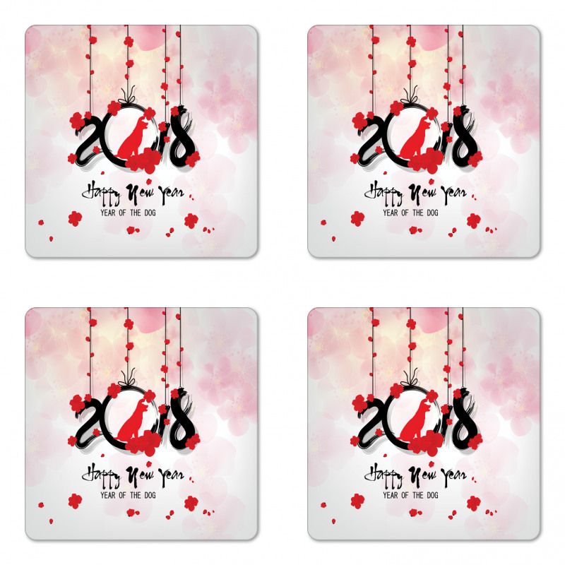 Brush Blossom Coaster Set Of Four