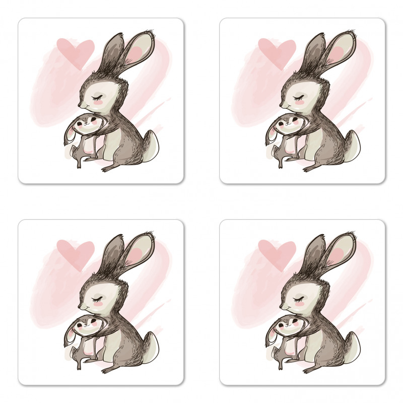 Bunny with His Mom Coaster Set Of Four