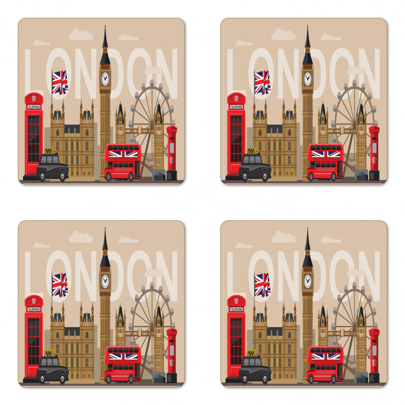 Britain Landmarks Coaster Set Of Four