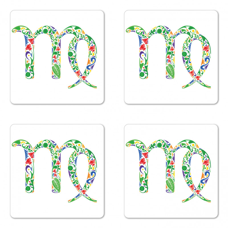 Floral Colorful Coaster Set Of Four