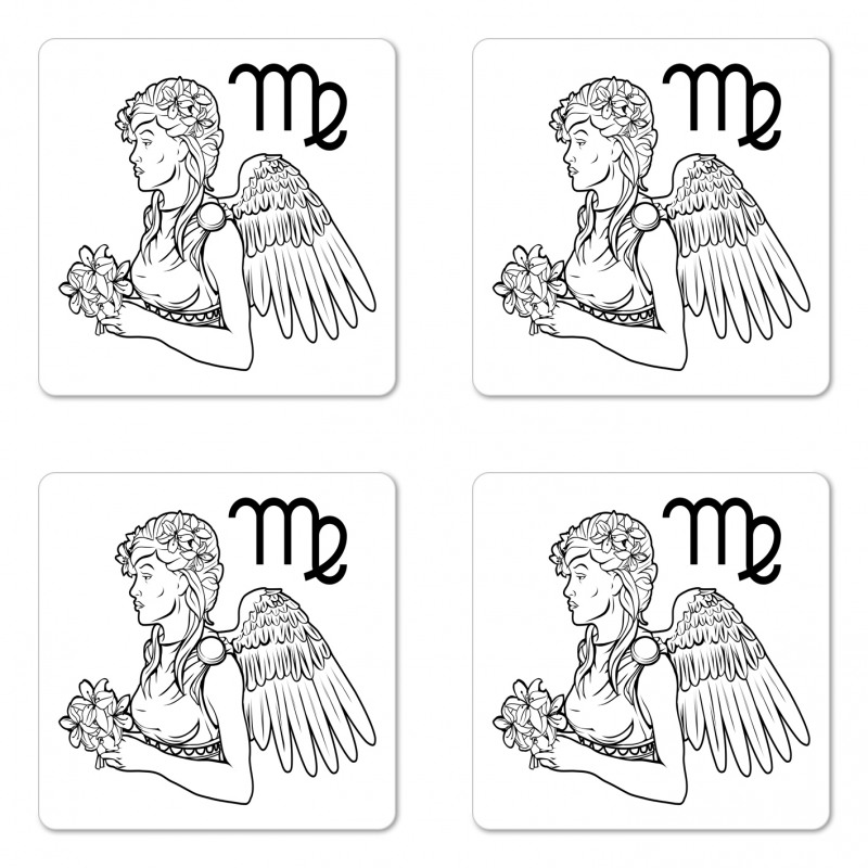 Angel with Bouquet Coaster Set Of Four