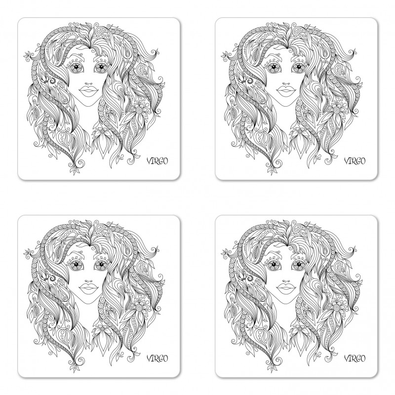 Young Floral Girl Coaster Set Of Four