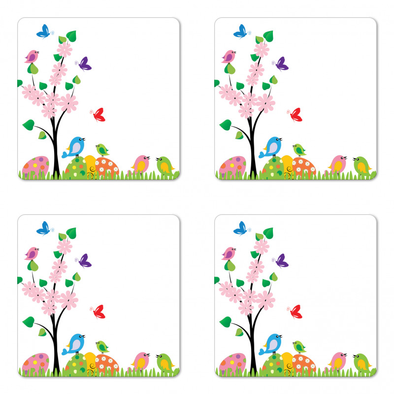 Spring Illustration Coaster Set Of Four