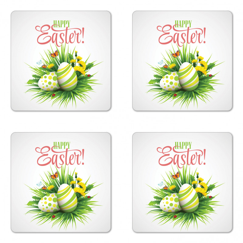 Spring Season Foliage Coaster Set Of Four