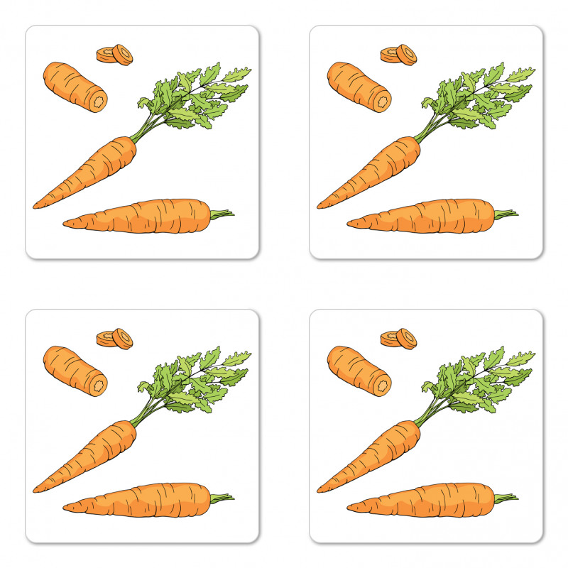 Carrot Pattern Coaster Set Of Four