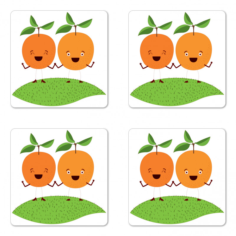 Cartoon Fruit Coaster Set Of Four