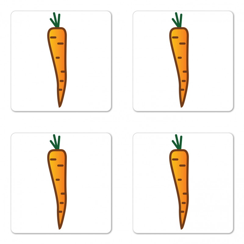 Carrot Drawing Coaster Set Of Four