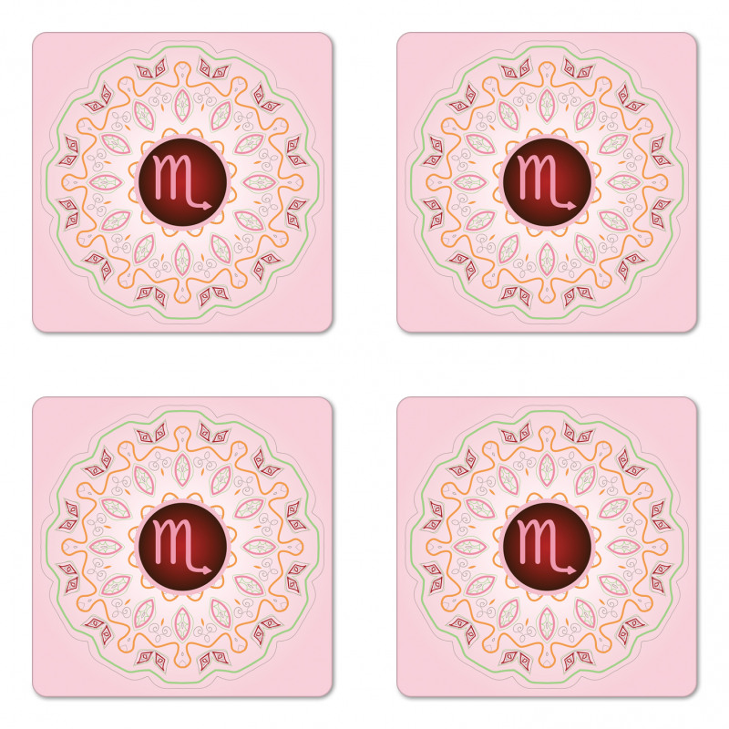 Mandala in Pink Coaster Set Of Four