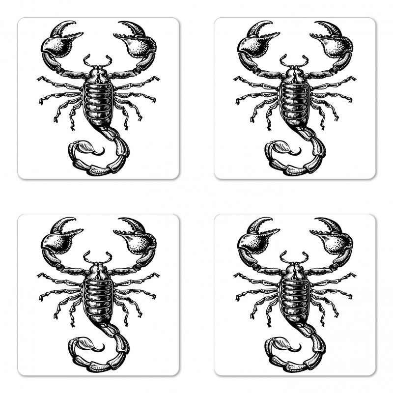 Sketch Tattoo Coaster Set Of Four