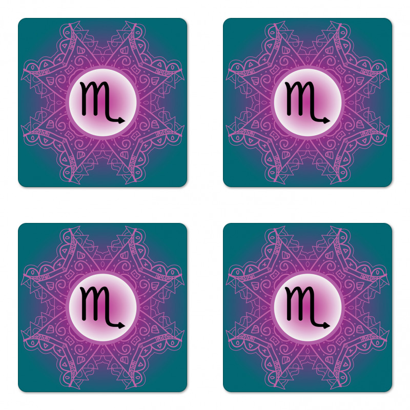 Fuchsia Mandala Coaster Set Of Four