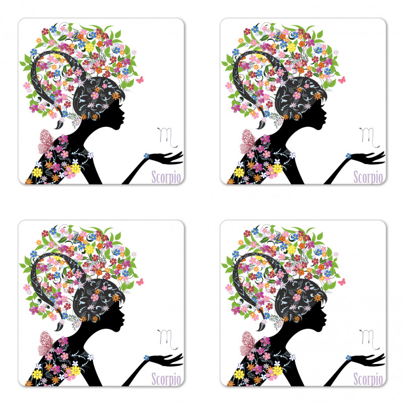 Floral Girl Coaster Set Of Four