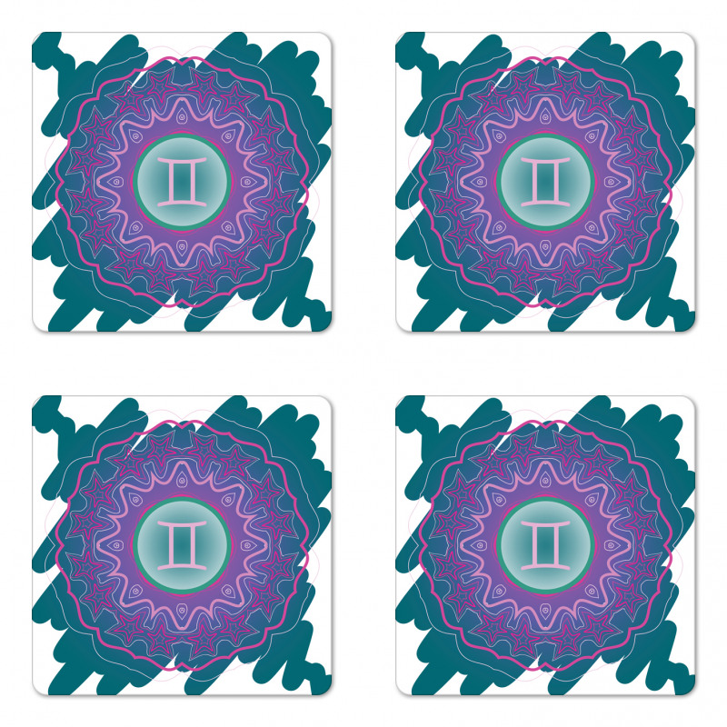 Doodle Mandala Coaster Set Of Four