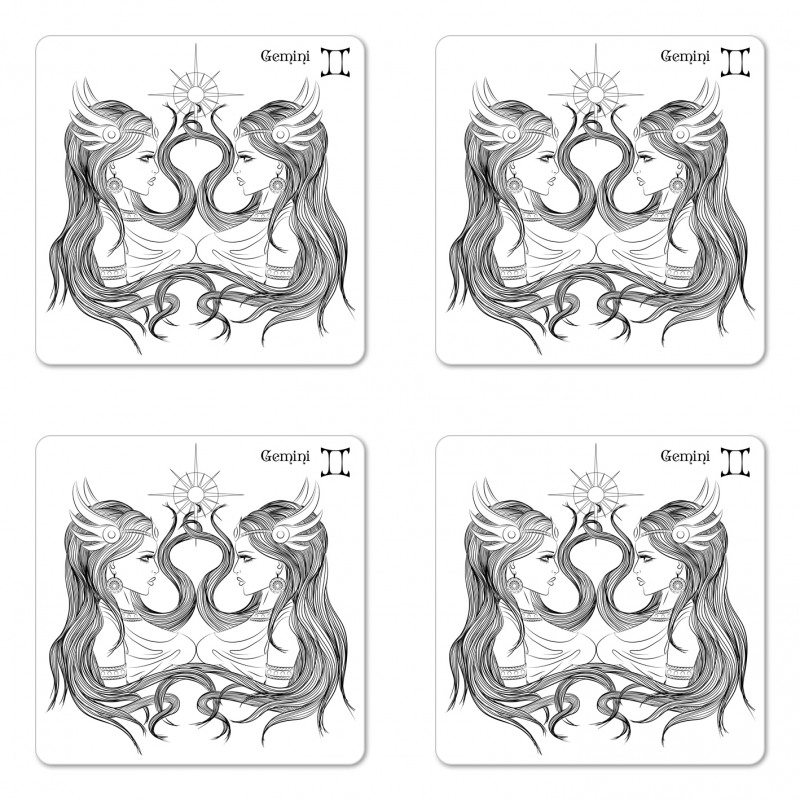 Twin Girls Art Coaster Set Of Four