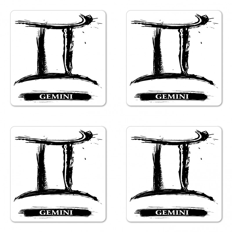 Grunge Brush Art Coaster Set Of Four