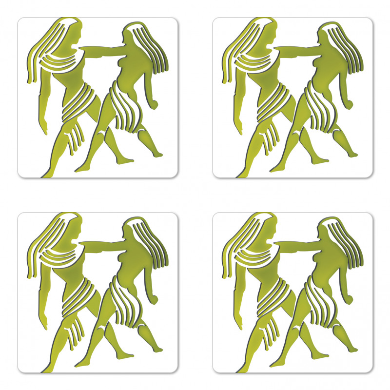 Green Twins Art Coaster Set Of Four