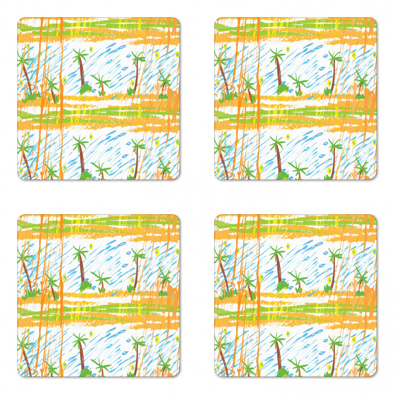 Childish Rainy Forest Coaster Set Of Four