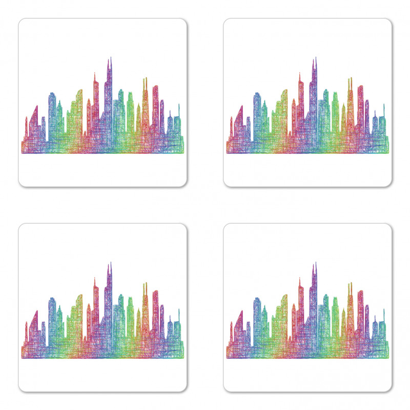 Abstract Scene Coaster Set Of Four